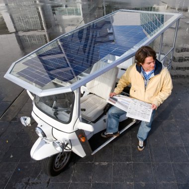Solar powered tuc tuc clipart