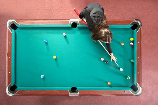 Pool table from above — Stock Photo, Image