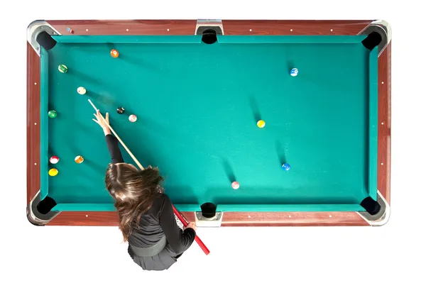 Pool table from above — Stock Photo, Image