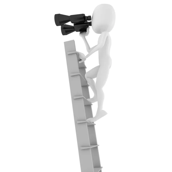 3D muž obchodní muž držící binokulární hledání příležitosti — Stock fotografie