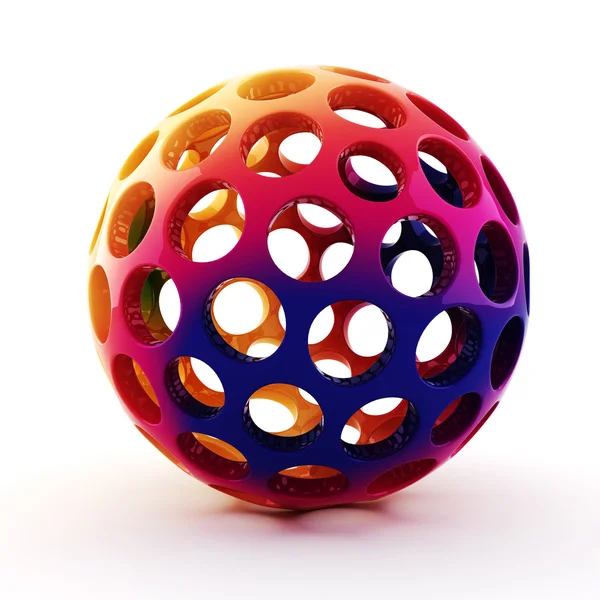 3D-s szivárvány gömb, fehér háttér — Stock Fotó