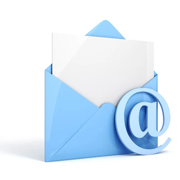 3D online e-mail op witte achtergrond, concept — Stockfoto