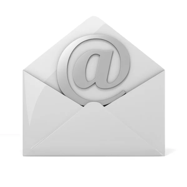 3d e-mail on-line no fundo branco, conceito — Fotografia de Stock