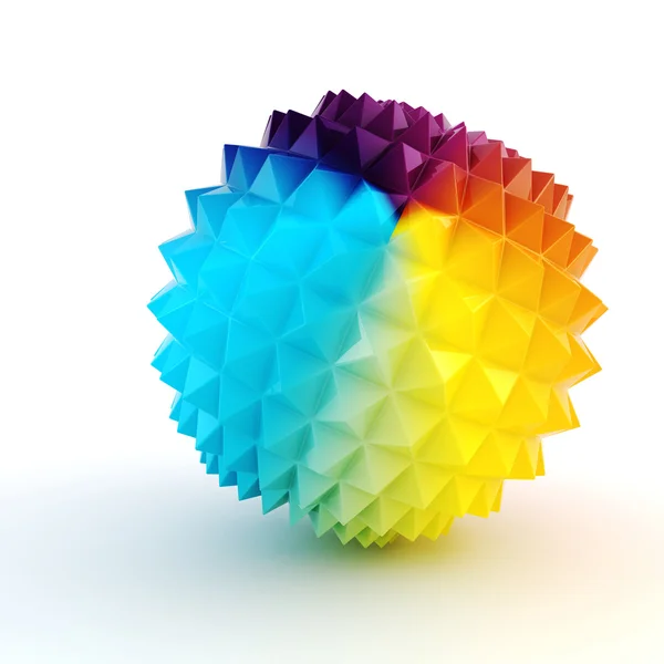 3D abstrakte bunte Kugel auf weißem Hintergrund — Stockfoto