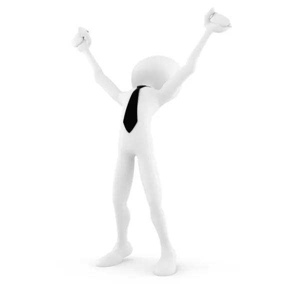 3d man success in business, on white background — Stock Photo, Image