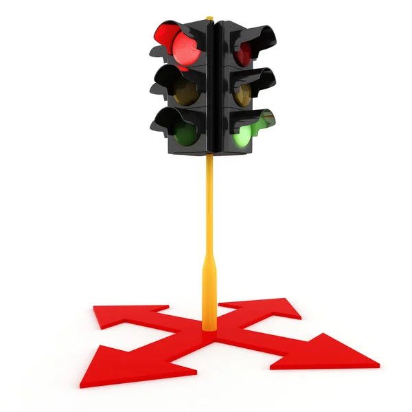 3D semafory na bílém pozadí — Stock fotografie