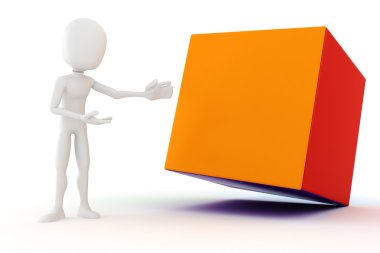 bazı yeni serin ürün sunan 3d adam