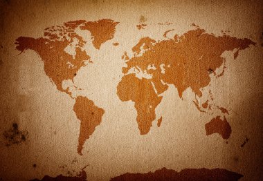 Grunge world map clipart