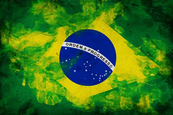 巴西的 grunge 旗子 — 图库照片