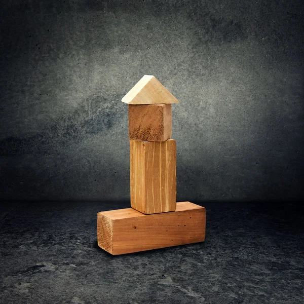 Quebra-cabeça de tijolo de madeira — Fotografia de Stock