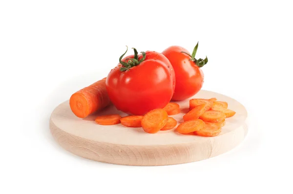 Zanahorias y tomate — Foto de Stock