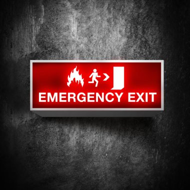 Emergency exit sign clipart