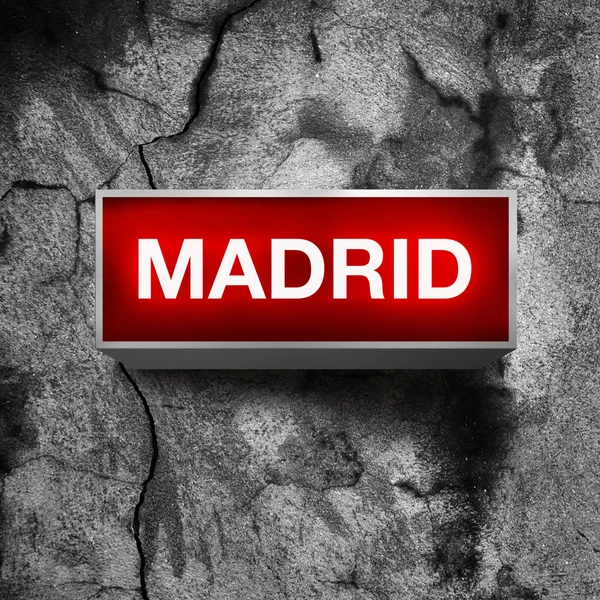 Madrid Vintage Licht Anzeige — Stockfoto