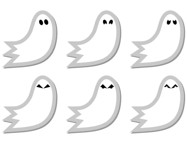 Uppsättning av ghost klistermärken — Stock vektor