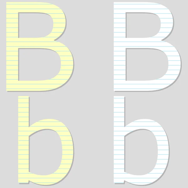 Papier czcionka ustawiona litera b — Wektor stockowy