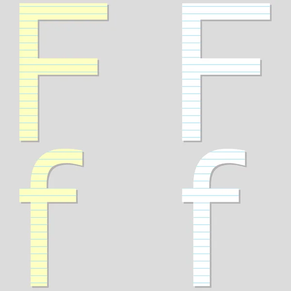 紙フォント セットの文字 f — ストックベクタ