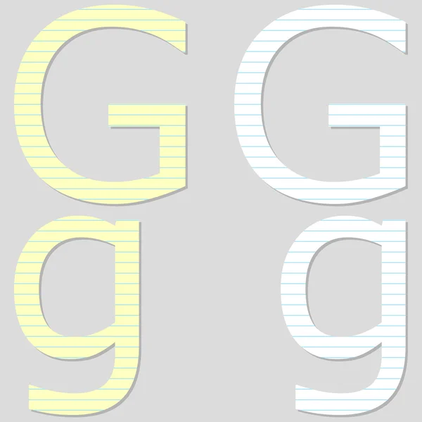 Бумажный шрифт, буква G — стоковый вектор