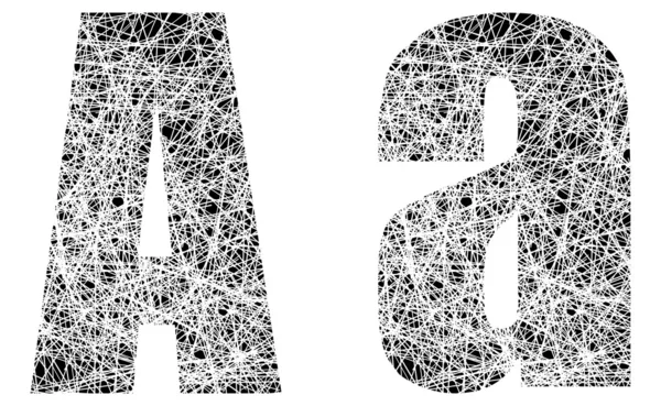 Абстрактный черно-белый шрифт Буква А — стоковый вектор