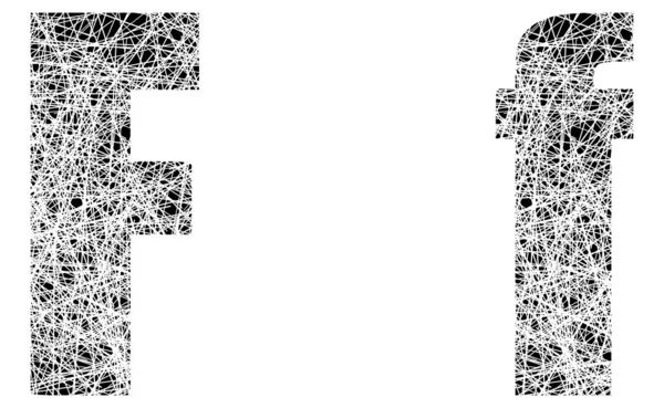Abstracte zwarte en witte font brief f — Stockvector