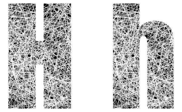 Abstracte zwarte en witte font brief h — Stockvector