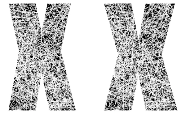 Абстрактний чорно-білий шрифт Літера X — стоковий вектор