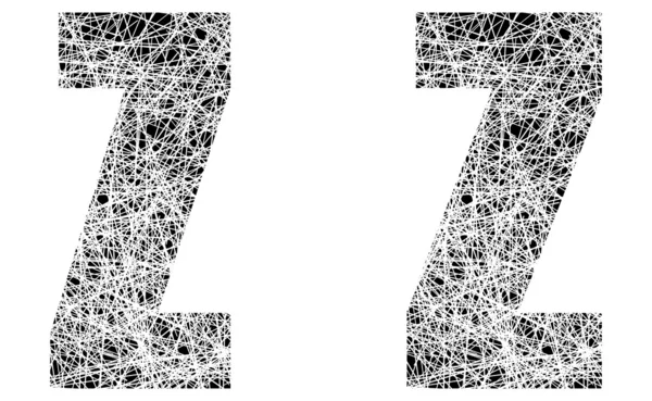 抽象的な黒と白のフォント文字 z — ストックベクタ