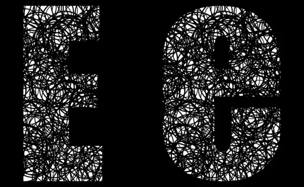 Абстрактний чорно-білий шрифт Літера E — стоковий вектор