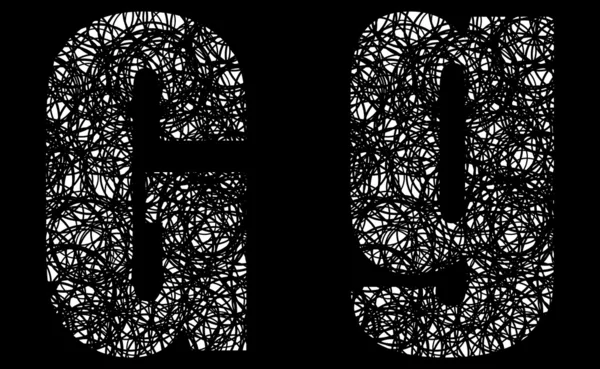 Абстрактный черно-белый шрифт буквы G — стоковый вектор