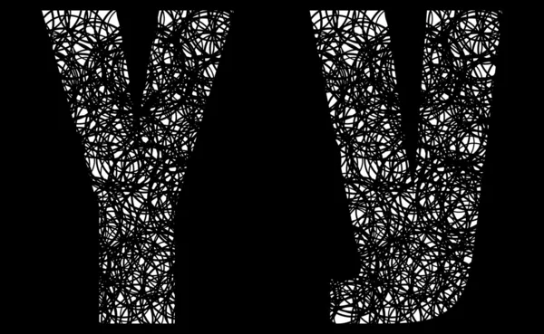 Абстрактный черно-белый шрифт буква Y — стоковый вектор