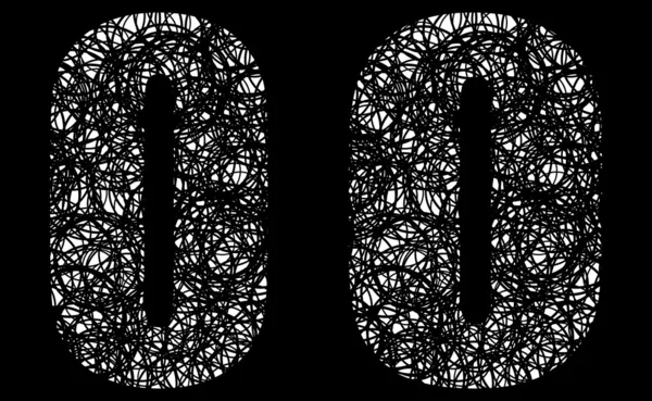 Абстрактный черно-белый шрифт буквы O — стоковый вектор