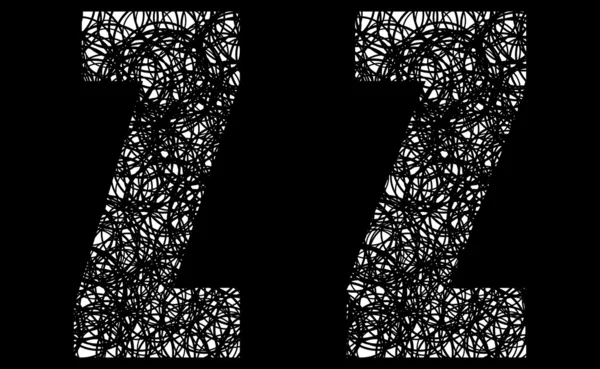Abstraktní černé a bílé písmo písmeno z — Stockový vektor