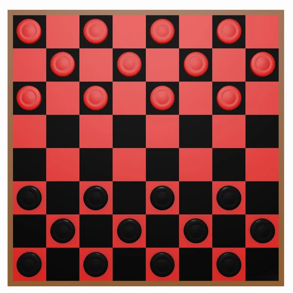 3D-Darstellung eines Schachbretts — Stockfoto