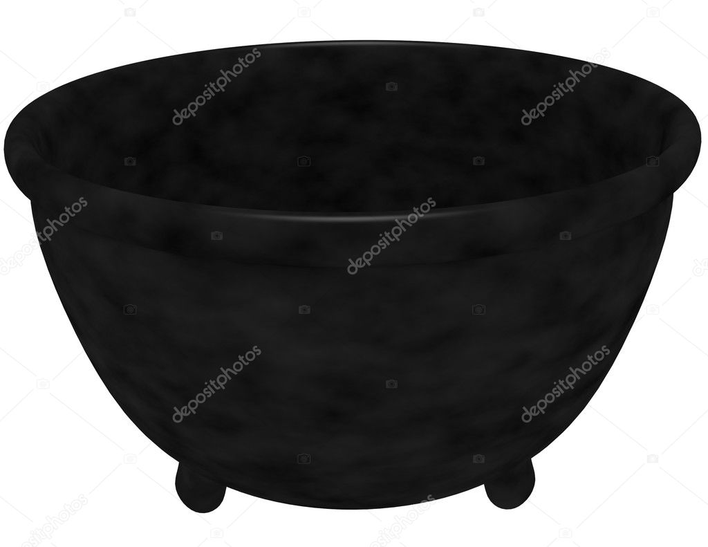 3d Render of a Witches Cauldron Isolated on White