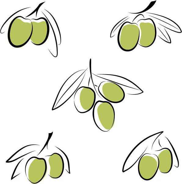 Оливки й маслини — стоковий вектор