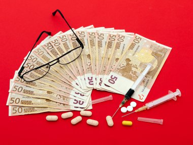 High cost of healthcare Europe - concept clipart