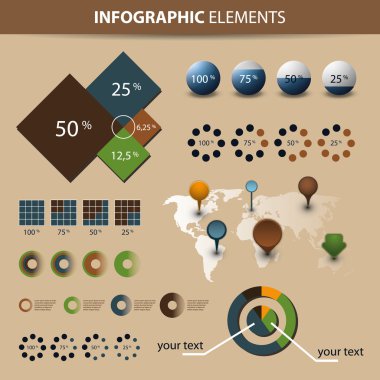 Vector set of infographic elements clipart