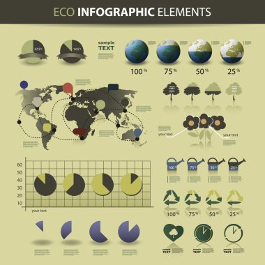 Vector set of eco infographic elements clipart