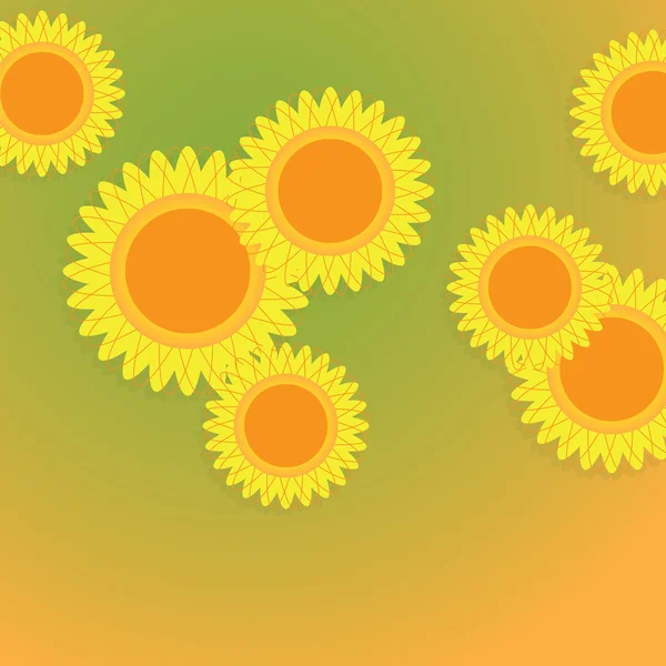 Abstract Background Vector - Sunflowers — Stock Vector