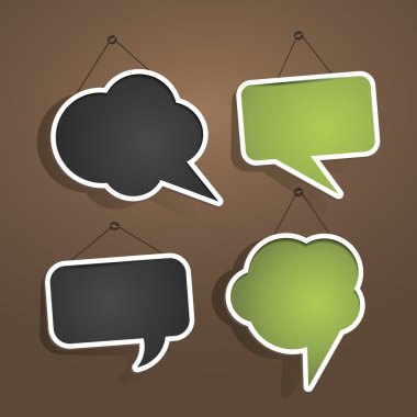 Speech bubble shaped frames on the wall clipart