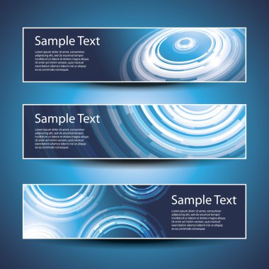 Three abstract header designs clipart