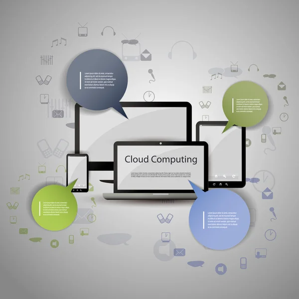 Koncept cloud computing — Stockový vektor