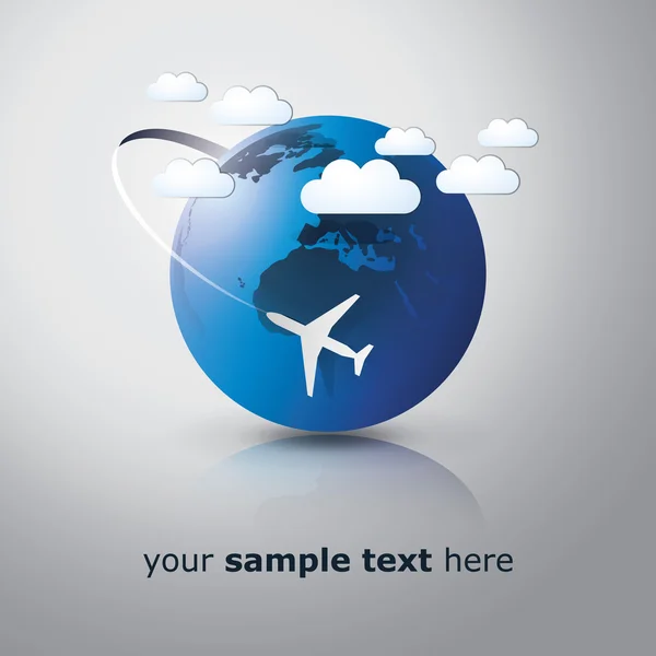 Globe Design Vector - Avion — Image vectorielle
