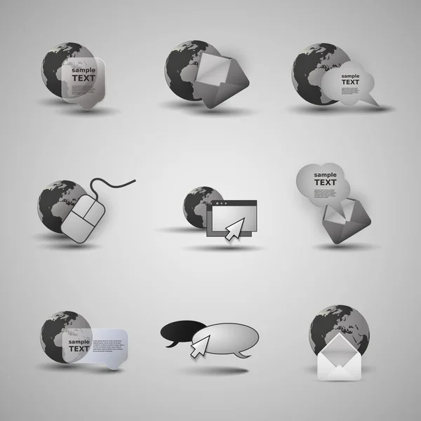 Collection Of Website Elements, Icons — Stock Vector