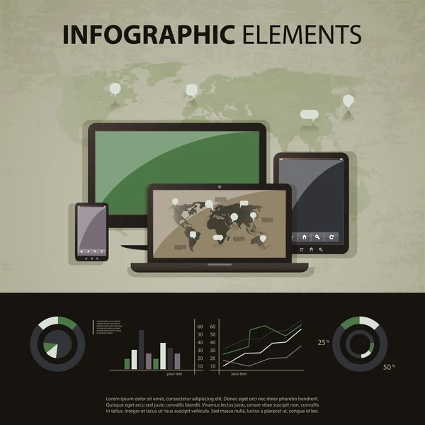 Insieme vettoriale di elementi infografici — Vettoriale Stock