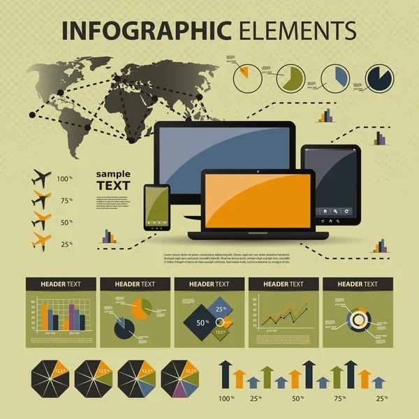 Vectorverzameling van infografische elementen — Stockvector