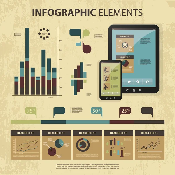 Insieme vettoriale di elementi infografici — Vettoriale Stock