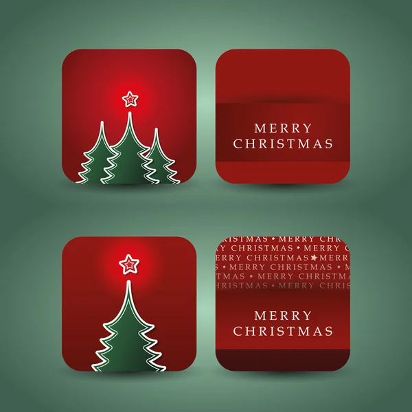 4 クリスマス カードのセット — ストックベクタ