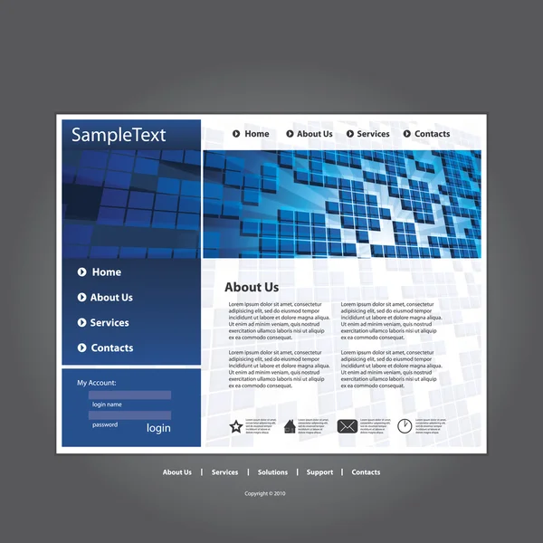 Επιχειρηματική ιστοσελίδα πρότυπο σε μορφή επεξεργάσιμο και vector — Διανυσματικό Αρχείο