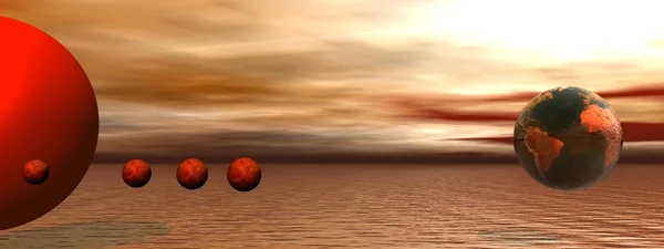 太陽と金星 — ストック写真