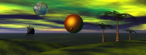Słońca i Wenus i świata — Zdjęcie stockowe